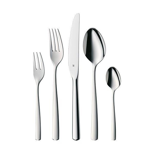 WMF Zestaw sztućców WMF Boston dla 12 osób, sztućce 60 sztuk, nóż monoblokowy, polerowana stal nierdzewna Cromargan, błyszcząca, można myć w zmywarce