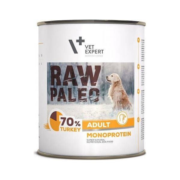 VET EXPERT RAW PALEO Adult Monobiałkowa Turkey INDYK 800g