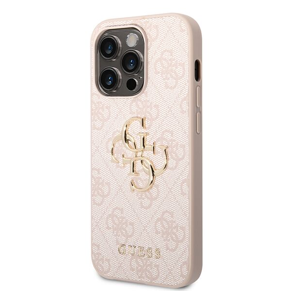 Guess Case for iPhone 15 Pro - Guess Hardcase 4G Big Metal Logo (GUHCP15L4GMGPI) - Pink 3666339171605 έως 12 άτοκες Δόσεις