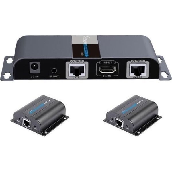 System przekazu sygnału AV Techly Techly HDMI 1x2 Extender/Splitter Set mit IR über RJ45 500m