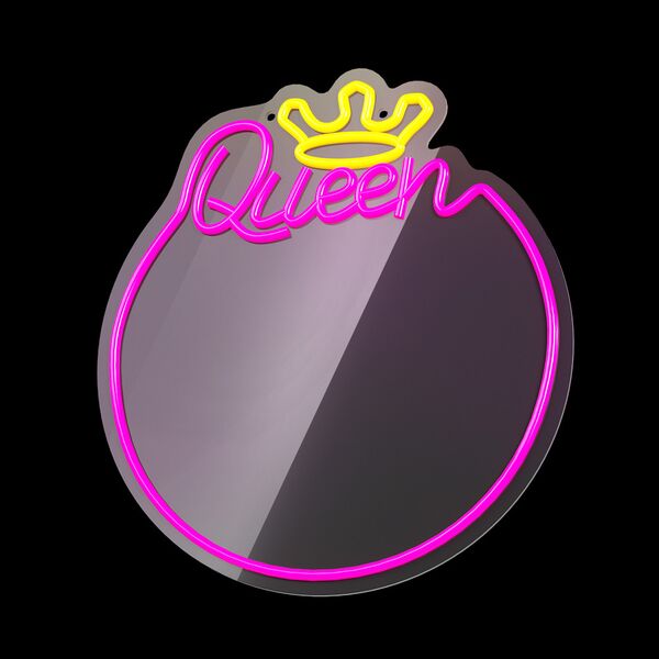 Neon MIRROR LED QUEEN warm white pink FMNE04 Forever Light 5907457763036
