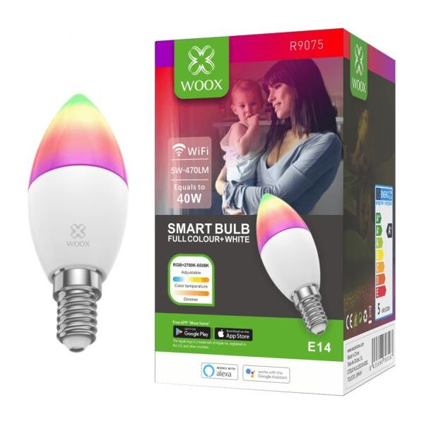 Woox SMART LED WI-FI ŻARÓWKA KOLOROWA RGBW 5W E14 470LM