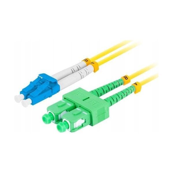 Lanberg Patchcord światłowodowy Lanberg SM LC/UPC-SC/APC DUPLEX 3.0MM LSZH G657A1 2m żółty