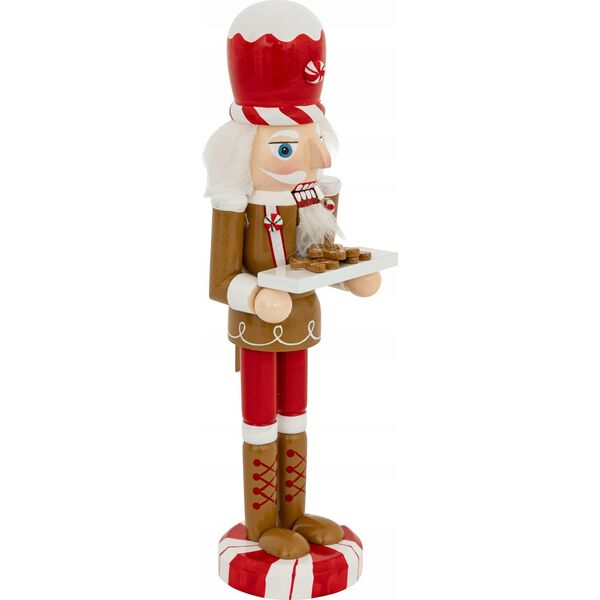 Dekoracja świąteczna Atmosphera Figurka dziadek do orzechów z piernika, 25 cm