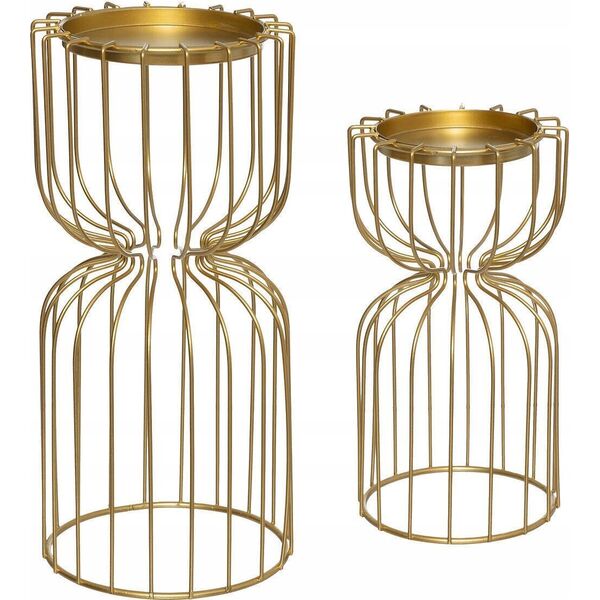 Atmosphera Zestaw metalowych świeczników na tealight, złote