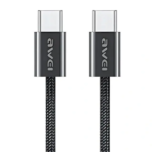 Kabel USB Awei AWEI kabel CL-219T USB-C na USB-C 60W czarny/black iPhone 15