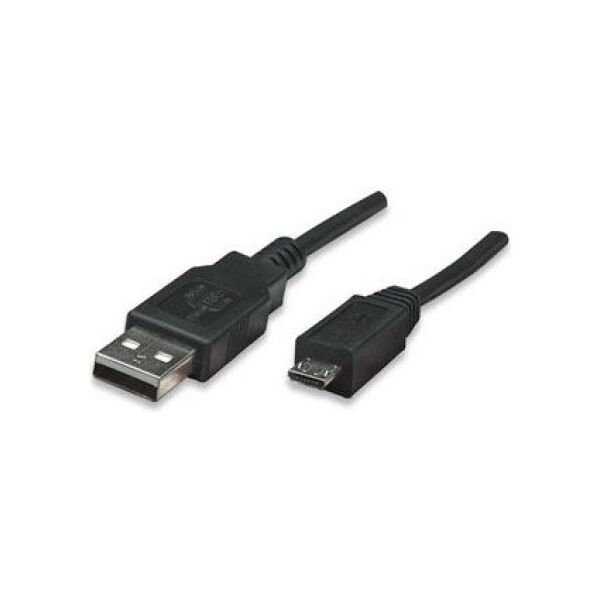 Kabel USB Manhattan USB-A - microUSB 0.5 m Czarny (325677)
