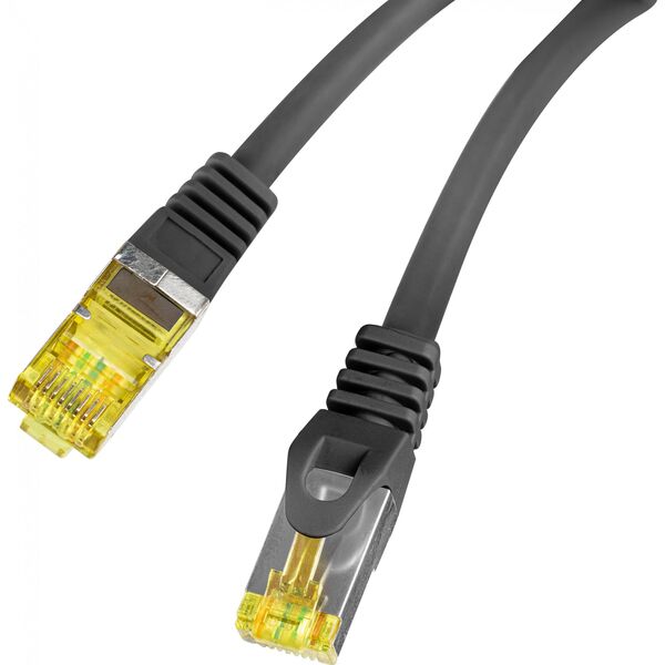 Lanberg Patchcord kat.6a S/FTP LSZH CU 0.25m fluke passed czarny