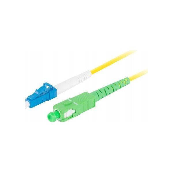 Lanberg Patchcord światłowodowy Lanberg SM LC/UPC-SC/APC SIMPLEX 3.0MM LSZH G657A1 1m żółty