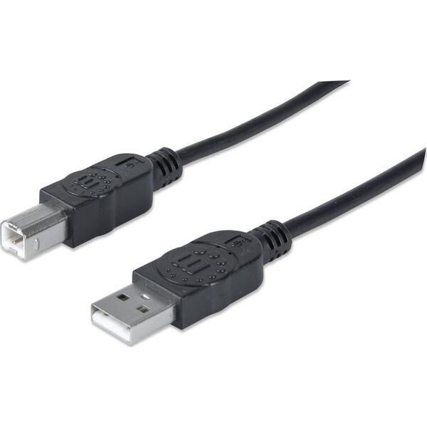 Kabel USB Manhattan USB-A - USB-B 1 m Czarny (353588)