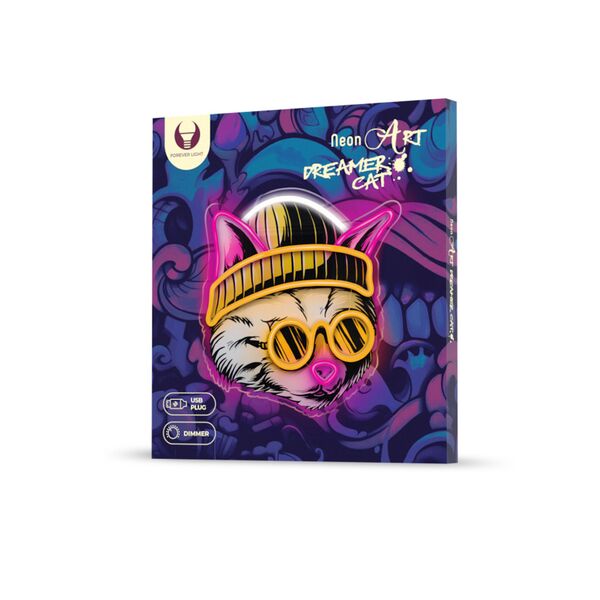 Neon ART LED CAT DREAMER multicolor FLA04 Forever Light 5900495454225