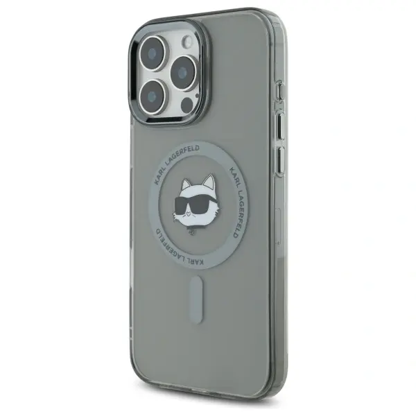 Karl Lagerfeld case for iPhone 16 Pro 6,3&quot; KLHMP16LHLSCHK black Hard IML Metal Choupette Head MagSafe 3666339318222