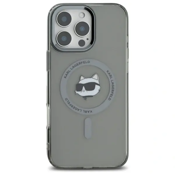 Karl Lagerfeld case for iPhone 16 Pro 6,3&quot; KLHMP16LHLSCHK black Hard IML Metal Choupette Head MagSafe 3666339318222