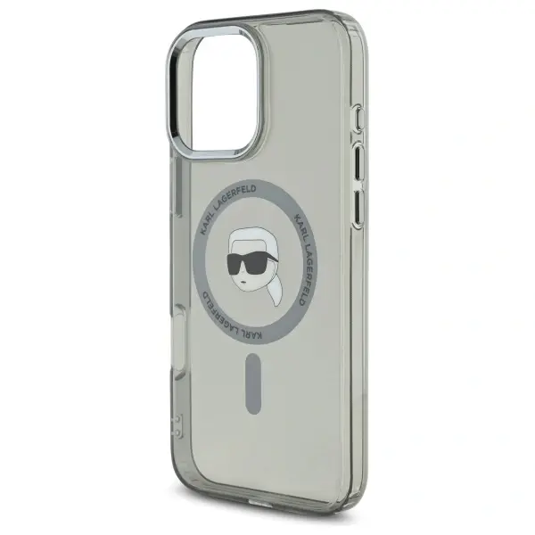 Karl Lagerfeld case for iPhone 16 Pro 6,3&quot; KLHMP16LHLSKIK black Hard IML Metal Karl Head MagSafe 3666339318185