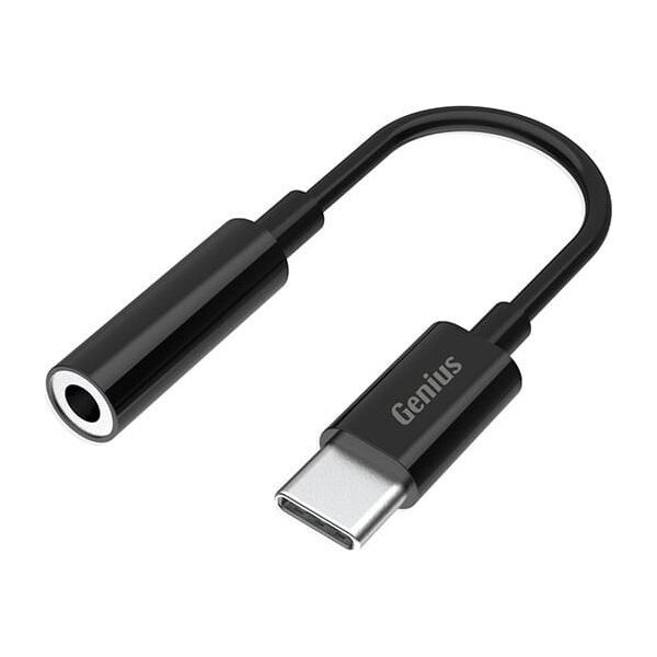 Adapter USB Genius USB/Audio USB C (M) - Jack (3,5mm) F, stereo, czarna, Genius ACC-C100