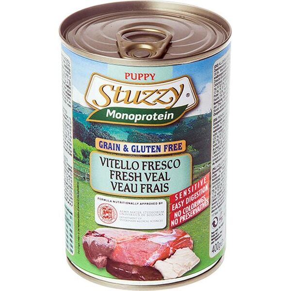 Stuzzy STUZZY PIES MONOPROTEIN CIELĘCINA DLA SZCZENIĄT PUSZKA 400G