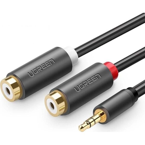 Kabel Ugreen Jack 3.5mm - Jack 3.5mm x2 1m czarny (UGR978BLK)
