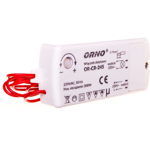 Orno Włącznik dotykowy 500W 230V IP20 biały (OR-CR-245)