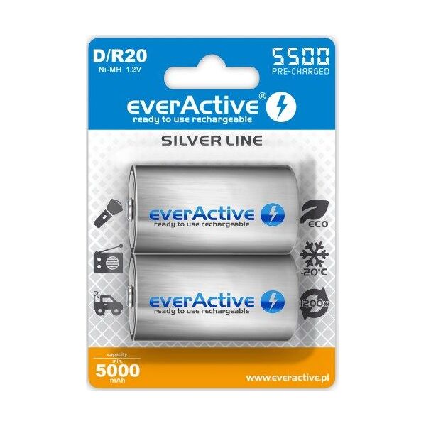 EverActive Akumulator Silver Line D / R20 5500mAh 2 szt.