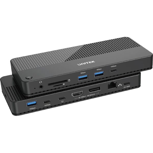 Stacja/replikator Unitek 12w1, HDMI 8K, USB 4, 100W (D1079A)