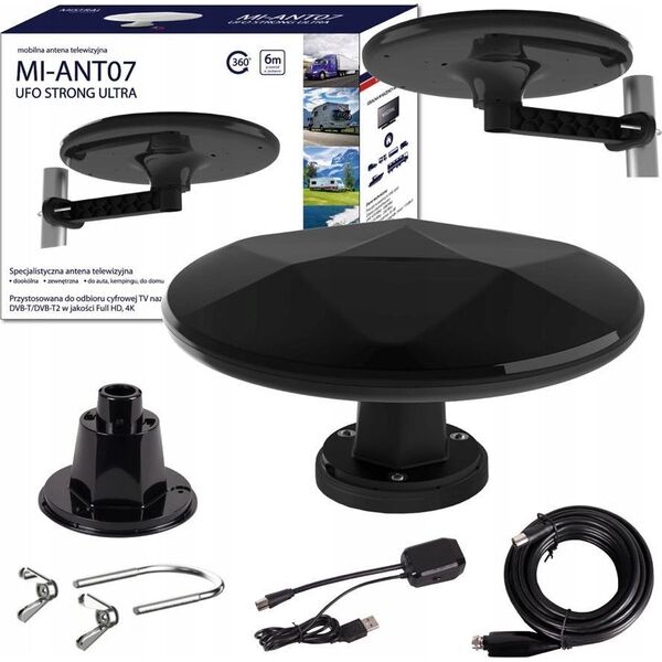 Antena RTV Mistral Antena DVB-T2 Mistral MI-ANT07 UFO - CZARNA