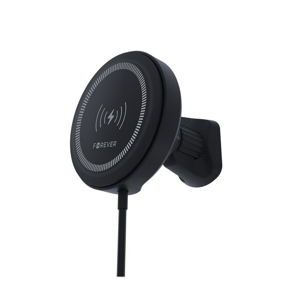 Forever car holder for air vent MACH-300 magnetic with wireless charging black Qi2 15W 5907457788527