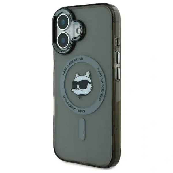 Karl Lagerfeld case for iPhone 16 Plus 6,7&quot; KLHMP16MHLSCHK black Hard IML Metal Choupette Head MagSafe 3666339318215