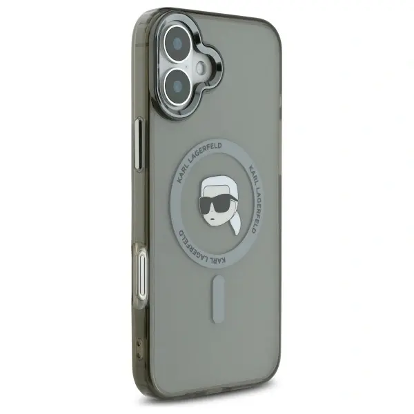Karl Lagerfeld case for iPhone 16 Plus 6,7&quot; KLHMP16MHLSKIK black Hard IML Metal Karl Head MagSafe 3666339318178