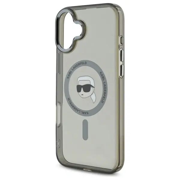 Karl Lagerfeld case for iPhone 16 Plus 6,7&quot; KLHMP16MHLSKIK black Hard IML Metal Karl Head MagSafe 3666339318178