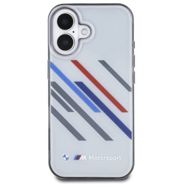 Original Case IPHONE 16 BMW Hardcase Motosport IML Random Stripes (BMHCP16S23HTRAG) gray 3666339325367