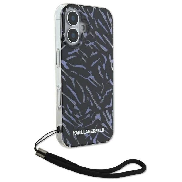 Karl Lagerfeld case for iPhone 16 Plus 6,7&quot; KLHCP16MHZBPKCCU Purple Hard Zebra With Cord 3666339320331