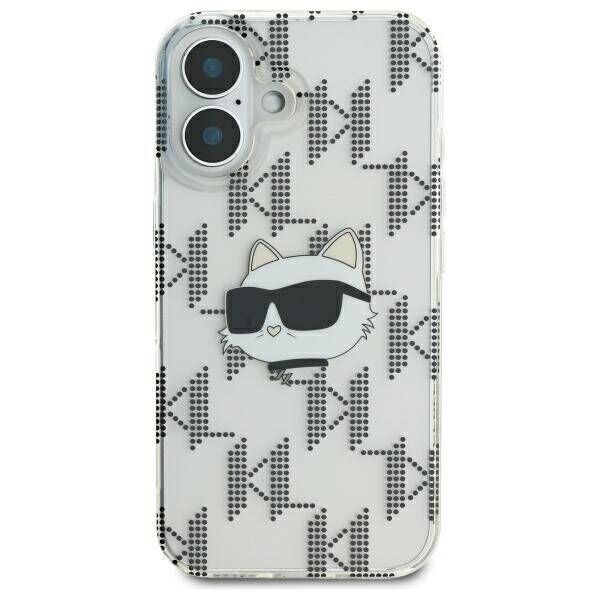 Karl Lagerfeld case for iPhone 16 6,1&quot; KLHCP16SHKLPCHT transparent Hard IML Choupette Head Electroplated 3666339319885