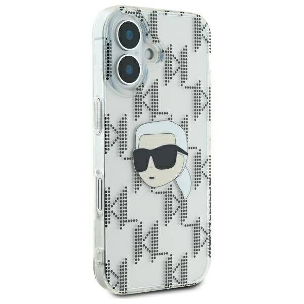 Karl Lagerfeld case for iPhone 16 6,1&quot; KLHCP16SHKLPKHT transparent Hard IML Karl Head Electroplated 3666339319809