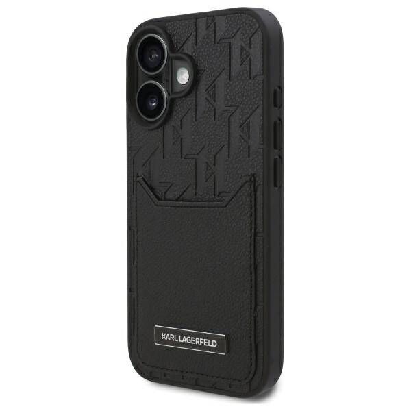 Karl Lagerfeld case for iPhone 16 6,1&quot; KLHCP16SPGKHPRPK black Hard Cardslots Monogram 3666339319243