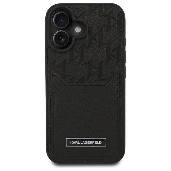Karl Lagerfeld case for iPhone 16 6,1&quot; KLHCP16SPGKHPRPK black Hard Cardslots Monogram 3666339319243
