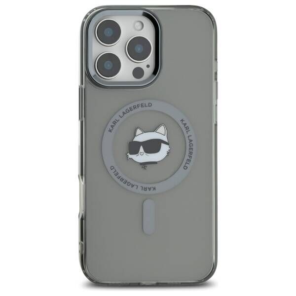 Karl Lagerfeld case for iPhone 16 Pro Max 6,9&quot; KLHMP16XHLSCHK black Hard IML Metal Choupette Head MagSafe 3666339318239