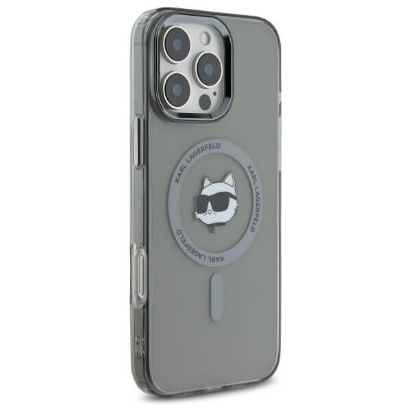 Karl Lagerfeld case for iPhone 16 Pro Max 6,9&quot; KLHMP16XHLSCHK black Hard IML Metal Choupette Head MagSafe 3666339318239
