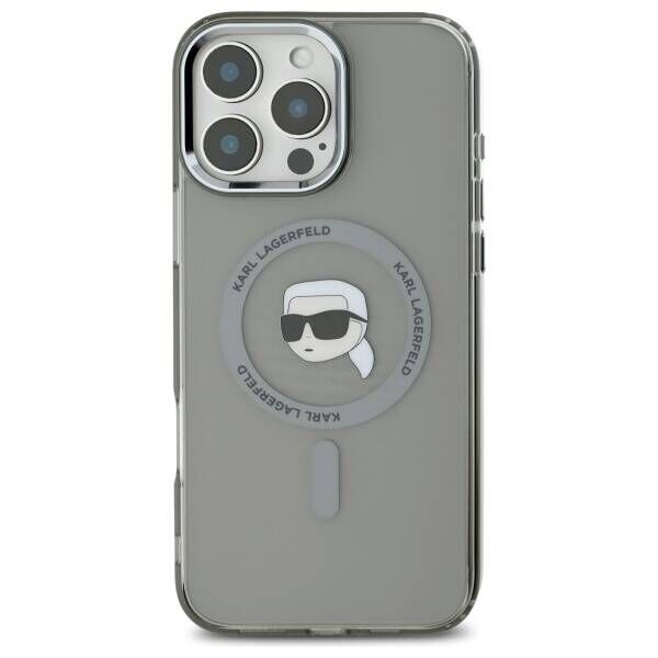 Karl Lagerfeld case for iPhone 16 Pro Max 6,9&quot; KLHMP16XHLSKIK black Hard IML Metal Karl Head MagSafe 3666339318192