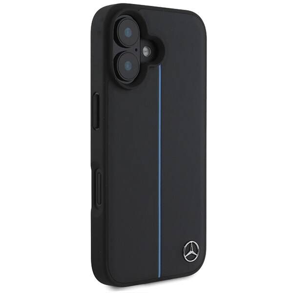 Mercedes case for iPhone 16 6,1&quot; MEHMP16S23RURBK Hardcase MB Blue Line Leather MagSafe black 3666339325688