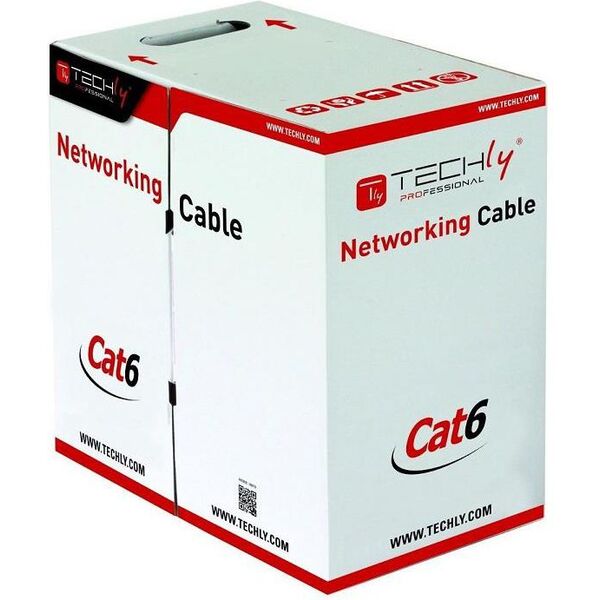 Techly Kabel instalacyjny skrętka, UTP, Cat6, linka, CCA, 305m, szary (022571)