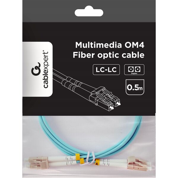Gembird GEMBIRD patchcord światłowodowy wielomodowy duplex OM4 50/125 LC/LC 0.5m
