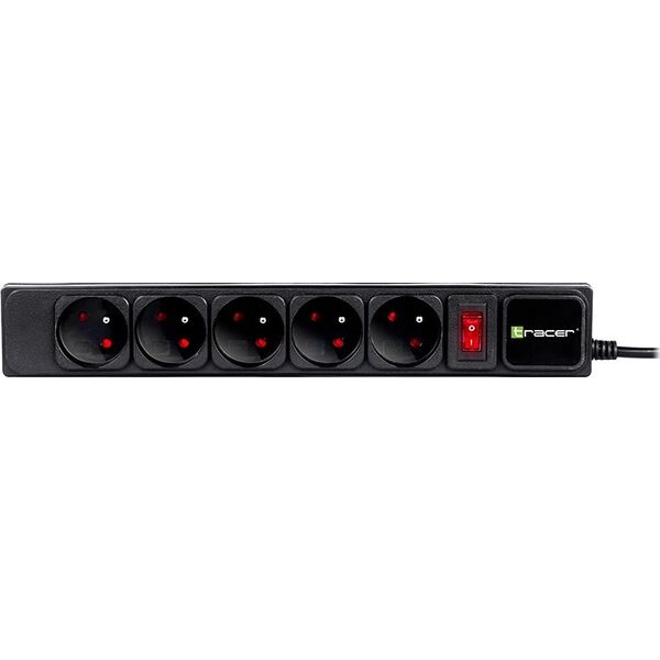 Listwa zasilająca Tracer PowerGear przeciwprzepięciowa 5 gniazd 1.5 m czarna (TRALIS46843)