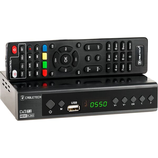 Tuner TV Cabletech Tuner DVB-T/C Hevc H.265 10bit Cabletech