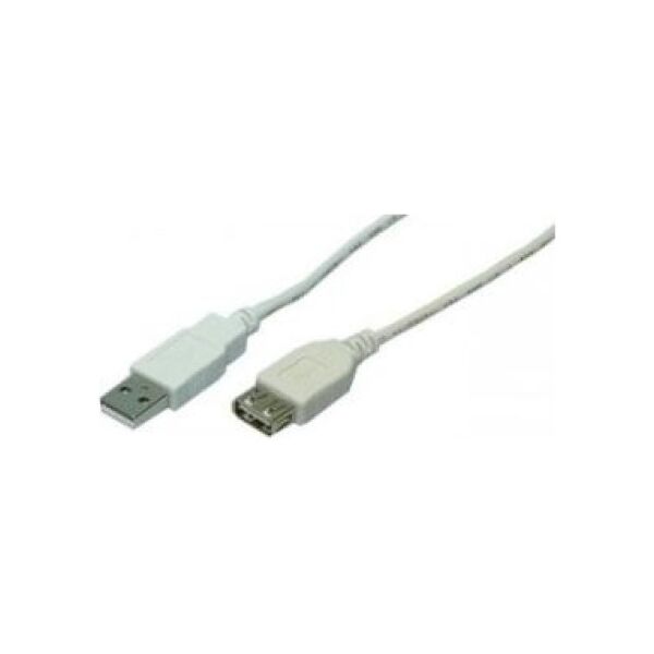 Kabel USB LogiLink USB-A - USB-A 2 m Biały (CU0010)