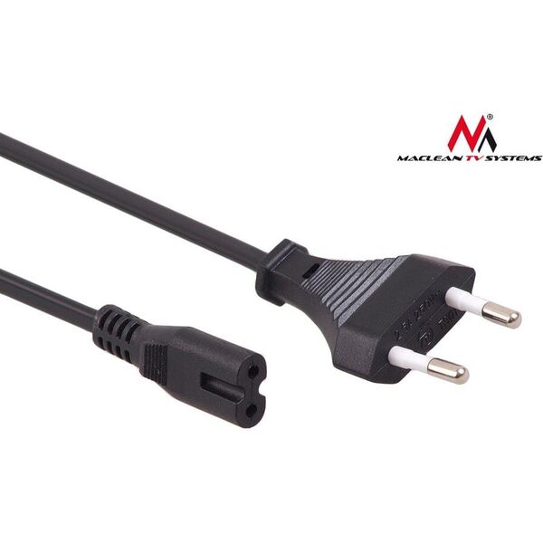 Kabel zasilający Maclean MCTV-809 2-pin 1.5m ósemka wtyk EU