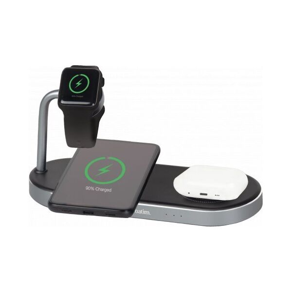 Ładowarka Verbatim Verbatim, Ładowarka bezprzewodowa 3 w 1, na dwa iPhone,y i Apple Watch, czarna, 9V, 35W, Certifikat MFi i Qi
