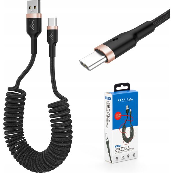 Montis Kabel USB Typu A - USB Typu C 1,5m (spirala) MT130 Montis