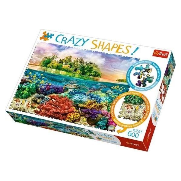 Trefl Puzzle 600 elementów Crazy Shapes - Tropikalna wyspa