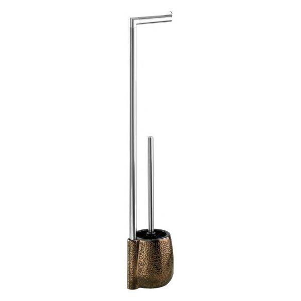 Wenko uchwyt rolki toalety i szczotka Marrakesh 72 cm stal nierdzewna brązowa