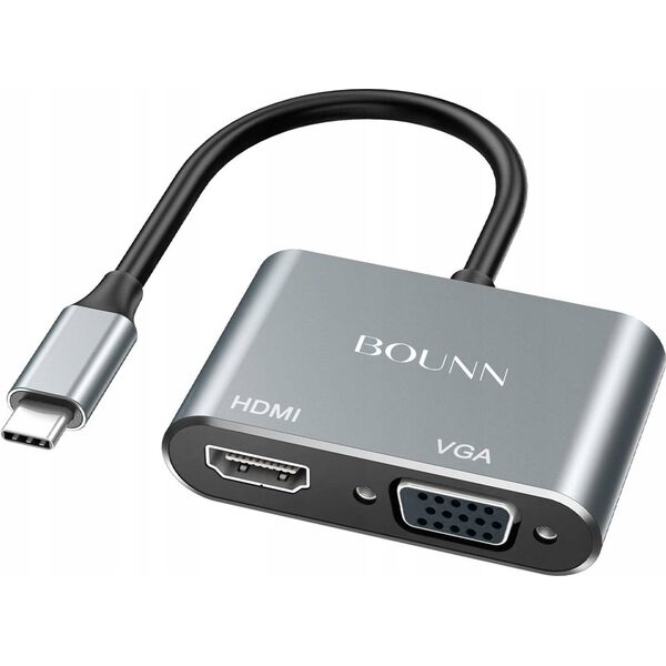 Stacja/replikator Bounn Adapter TYPE C/HDMI 4k 30hz+VGA